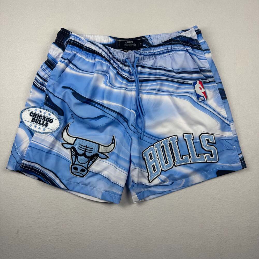 Pro Standard Chicago Bulls Retro 9 Powder Blue Marble Print Athletic Shorts